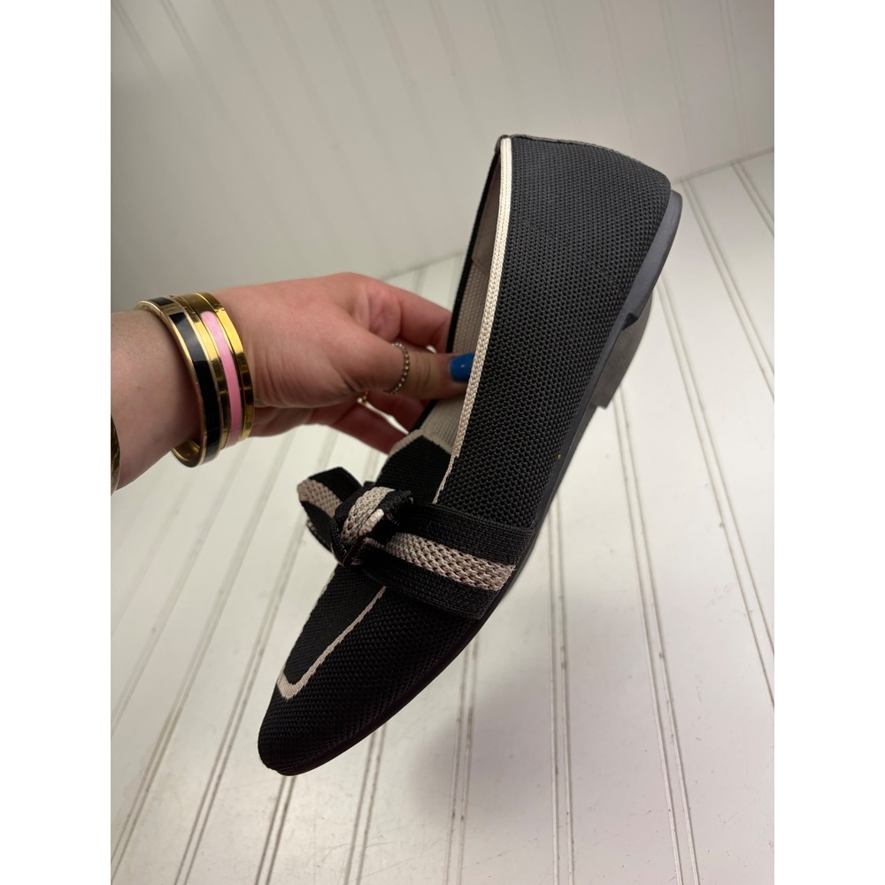 Anne Klein Black White Knit Bow Teryn Loafers Flats Women's Size 8M - Picture 11 of 12